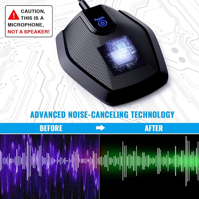 TONOR Conference USB Microphone, Omnidirectional Condenser PC Mic G11 | Condenser Mic, Compatible with 190 cm/74inch Cable, Windows and Mac, Desktop PC & Laptop for Teleconference, Court Reporter - Image 2