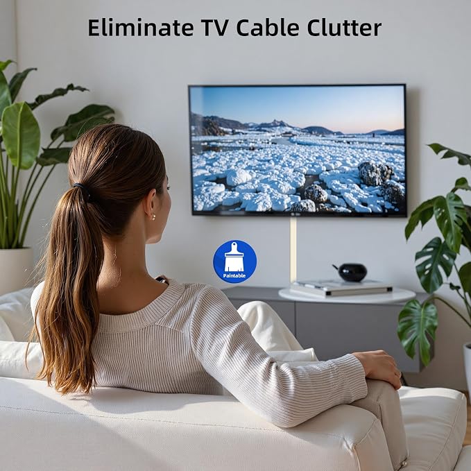 Delamu 142in Cord Hider, Beige Cable Cover for 2-3 Wires on Wall, Premium Wire Hiders Wire Covers for Cords on Wall, Easier Setup TV Cable Management Kit, W0.94 H0.47in, Beige - Image 7