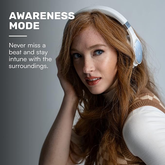 Raycon The Everyday Wireless Bluetooth Over Ear Headphones, with Active Noise Cancelling, Awareness Mode and Built in Microphone, IPX 4 Water Resistance, 40 Hours of Battery Life (Black) - Image 6