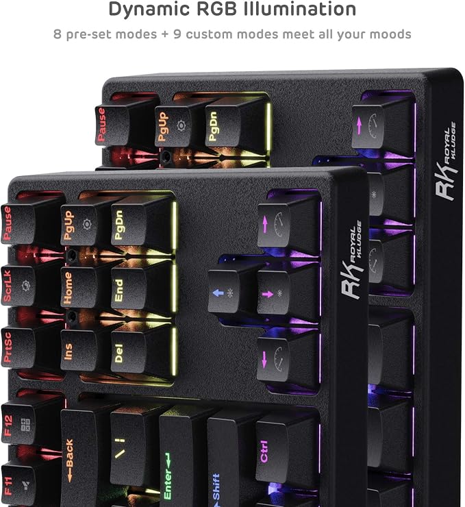 RK ROYAL KLUDGE RK87 Sink87G RGB 80% Mechanical Keyboard, Wireless 2.4G Tenkeyless Mechanical Keyboard with Programmable Software, 87 Keys, Tactile Brown Switches | 87 Keys Wireless 2.4G Tenkeyless Gaming Keyboard with Programmable Software, No Numbpad... - Image 6