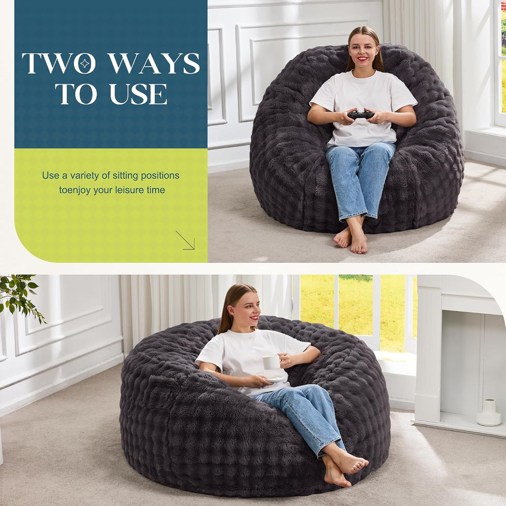 Hobestluk Adults Bean Bag Chair 4FT Big BeanBag Chair Extra Large Oversized - Image 3