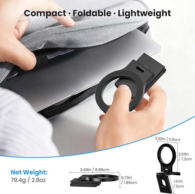 Itramax 360° Continuity Camera iPhone Webcam Mount for iMac&Desktop Monitor | Magnetic PC Phone Webcam Holder Stand,Metal Rings,for MagSafe iPhone 17 16 15 14 13 12 11 XR XS,Apple TV,Studio Display,Black - Image 4