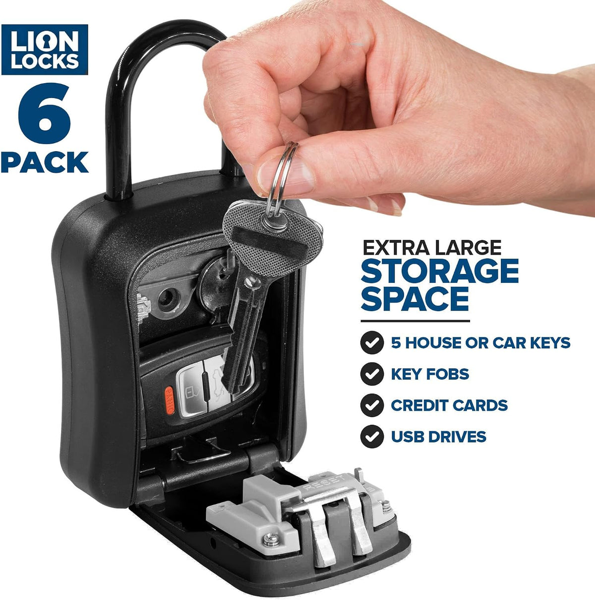 Lock Box for Keys, 12 Pack Black - Secure Key Safe Solution with Combination Lock for Homes, Real Estate, Businesses, Gyms, Schools - Image 2
