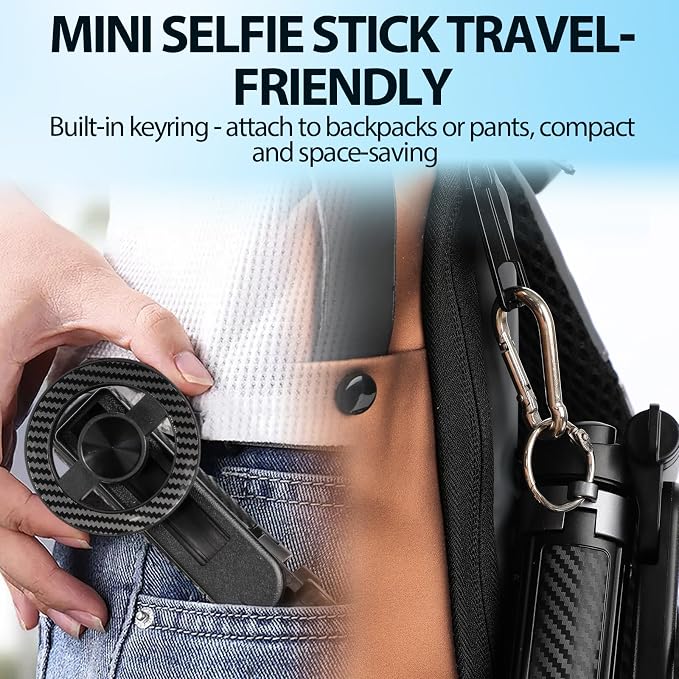 4-in-1 Multifunctional Magnetic Selfie Stick,360° Rotation Phone Tripod, Portable Extendable Mag Tripod,for Video Recording & Vlog,Portable Pocket Size for iPhone & Android（Black） - Image 7