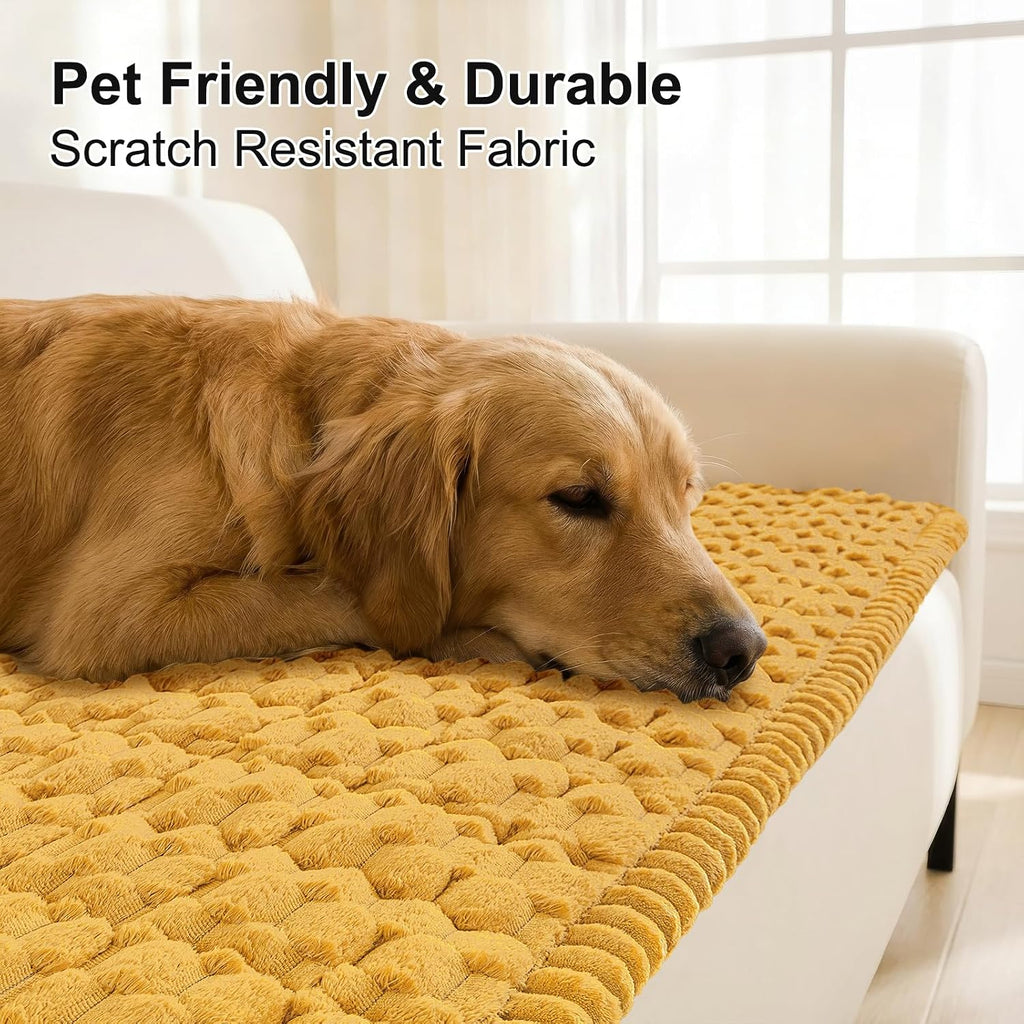 Smiry Fall Couch Cover for Dogs, Non Slip Fuzzy Pet Sofa Protector Washable - Image 3