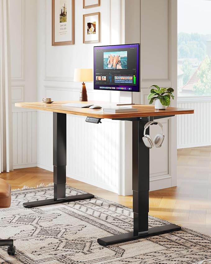 HUANUO 3-Stage Dual Motor Electric Standing Desk Frame, 265 lbs, Black | 23.6"-49.2" height range,Smart Control Panel,Fits Max 35.4″ x 94.5″ Tops,4 Memory Heights,25% Thicker Columns,quiet operation - Image 2