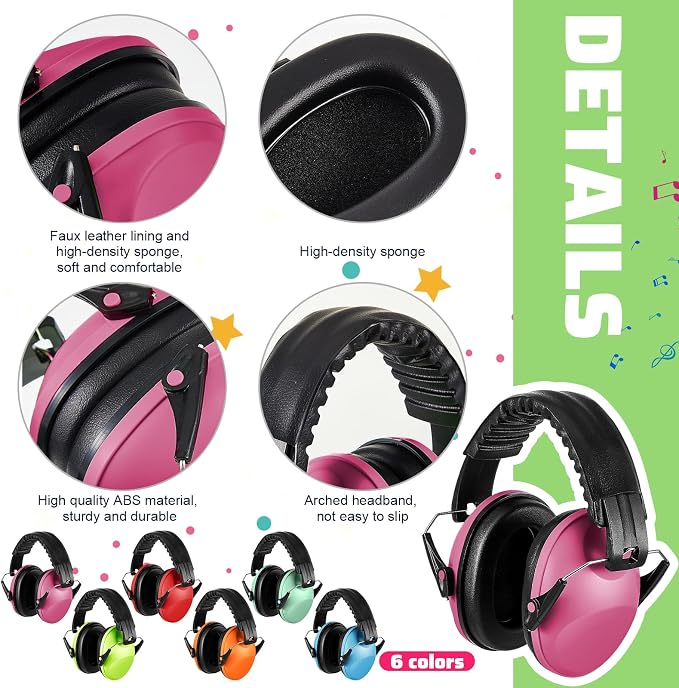 12 Pcs Kids Ear Protection Noise Cancelling Headphones Ear Muffs Bulk 27db Adult Noise Reduction Hearing Earmuff(Universal Fit (kids & Adults),Cute Style) - Image 5