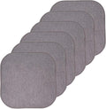 Sweet Home Collection Chair Cushion Memory Foam Pads Honeycomb Pattern Slip Non Skid Rubber Back Rounded Square 16" x 16" Seat Cover, 6 Pack, Alexis Gray/Silver by SweetHomeCollection
