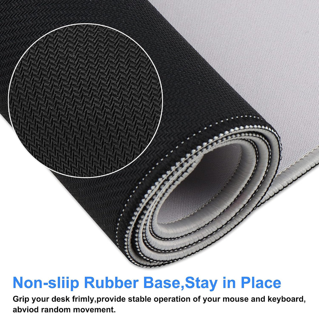 Professional Large Mouse Pad,31.5 x 11.8 in Extended Gaming Mouse Pad,Smooth Lycra Fabric,Non-Slip Rubber Base,Precision Stitched Edges, for Work,Gaming,Writting & Home-80x30 Graycmh - Image 4