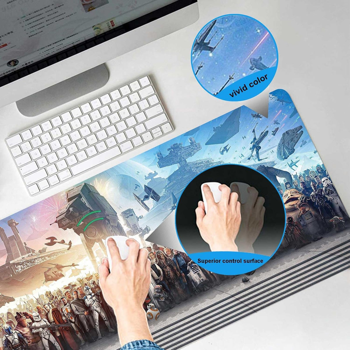 XXL Large Gaming Mouse Pad The Chosen One Custom Desk Pad,Mousepad with Anti-Slip Rubber Base,Stitched Frame Mouse Mat,Portable Desk Mat for Computer Keyboard Mice Laptop & PC,31.5X15.7 Inch - Image 2