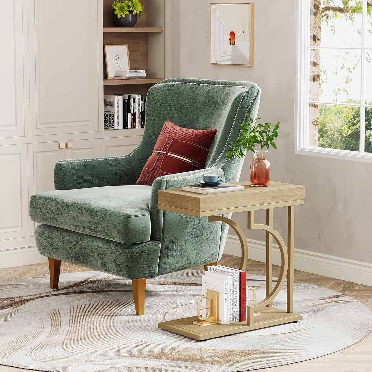 Tribesigns Narrow Side Table Set of 2, C Shaped End Table - Image 5