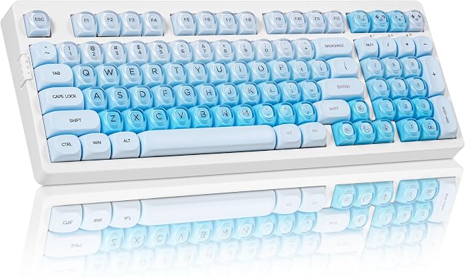 ZORNHER ZH980 Foundation Wireless Mechanical Keyboard,95% Blue Creamy Keyboard with Number Pad,Hot-Swappable Gaming Keyboard,Jelly Keycaps,Creamy Sounding Linear Switches,Hot-Swappable,Full Size by Zornher