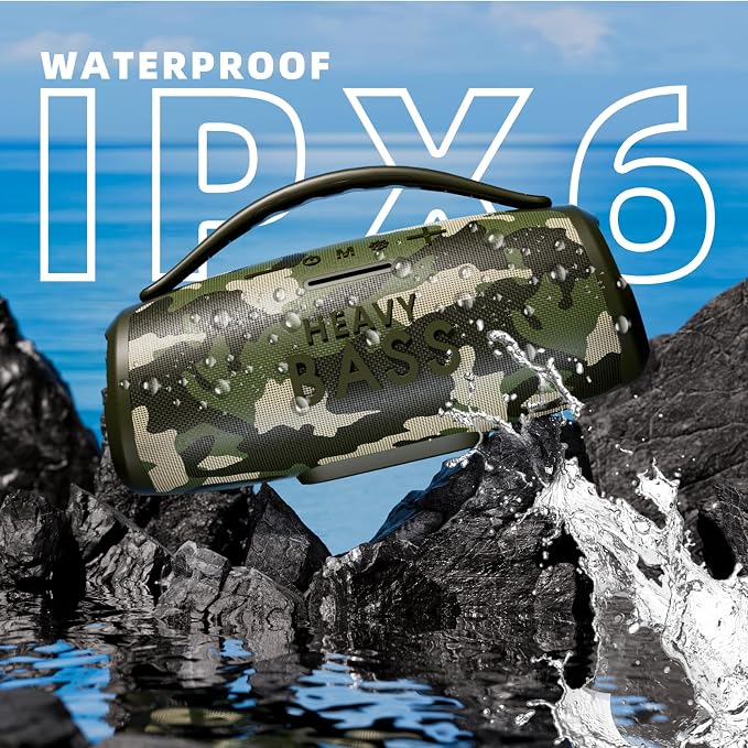 HEAVY BASS Speakers Bluetooth Wireless, 80W Max Loud Portable Speaker with Deep Bass, 20H Playtime, IPX6 Waterproof, Dual Pairing, Perfect for Home,Party,Travel,Outdoors - Image 2