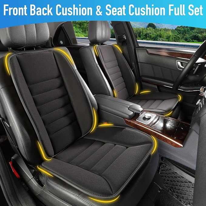 Lofty Aim Car Seat Cushion with Back Support Pillow, Driver Seat Cushion | Comfy Lumbar Support & Seat Cushion, Memory Foam Seat Cushion for Pain Relief, Butt Pillow for Car, Truck, Black - Image 4