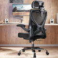 Ergonomic Office Chair: Mesh Desk Chair Comfy with Headrest& Lumbar Support | Ergalithic Big and Tall Office Chairs with Wheels & Flip-Up Arms-Computer Gaming Chairs for Adults Home Office (Full Black) by Ergalithic