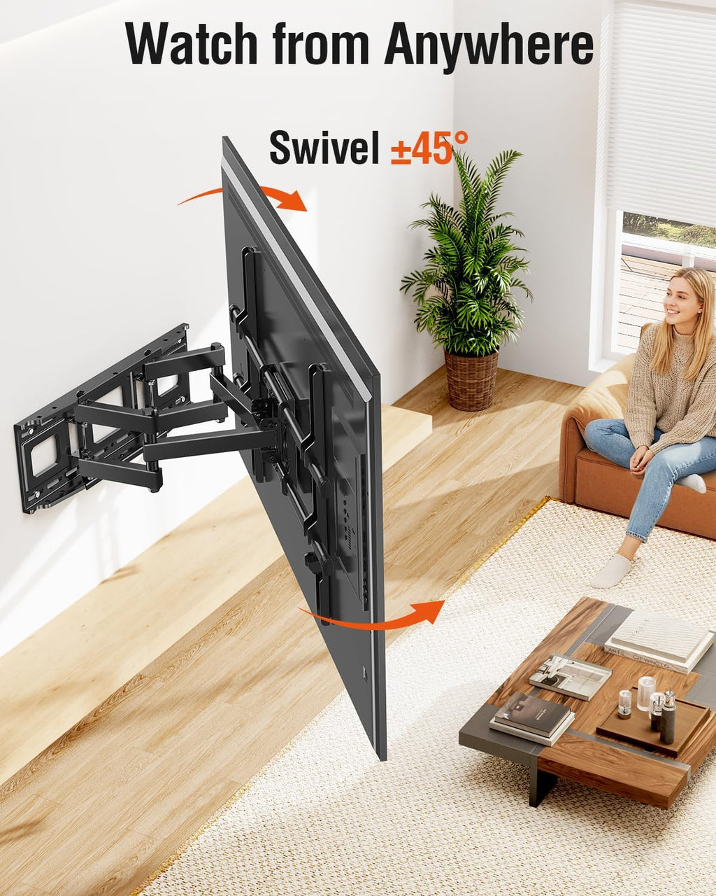 ELIVED Full Motion TV Wall Mount for Most 42"-82" TVs up to 110 lbs - Image 3
