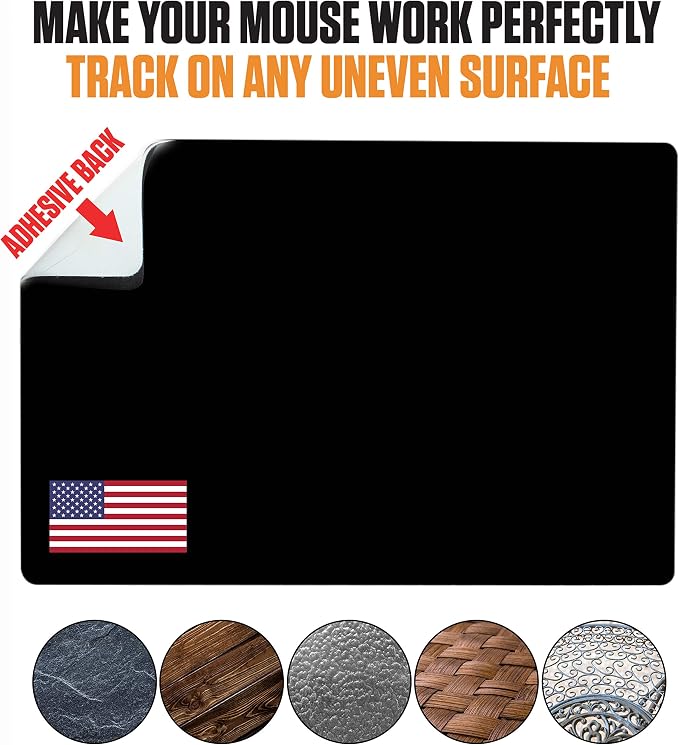 Mouse Pad Adhesive Bottom - Sticks to Any Surface - Portable - Webcam Covers and Screen Cleaner Included (USA Flag) - Image 5