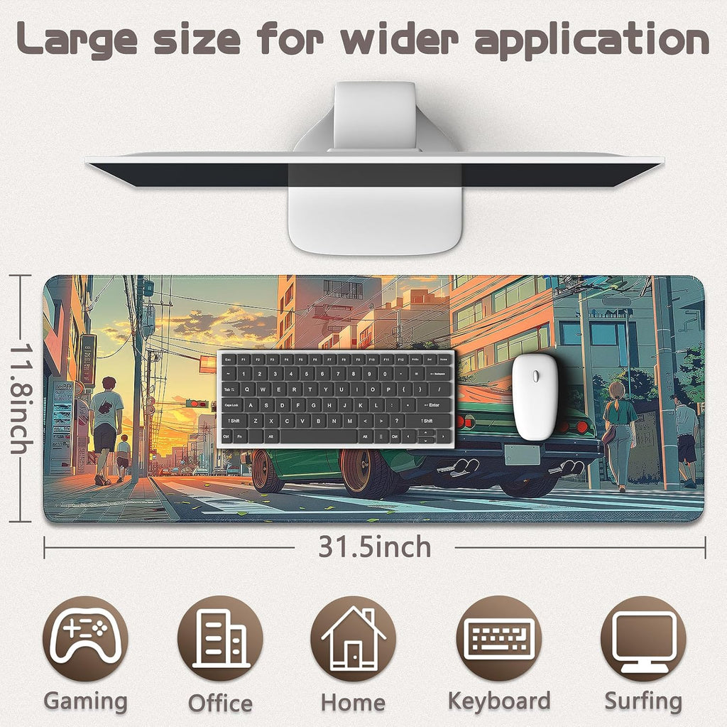 Gaming Mouse Pad - (31.5"×11.8") Sports Car Large Mouse Pads for Desk - Desk Mat for Keyboard and Mouse with Non-Slip Base, Desks Pad Matfor Game/Office & Home - Image 5