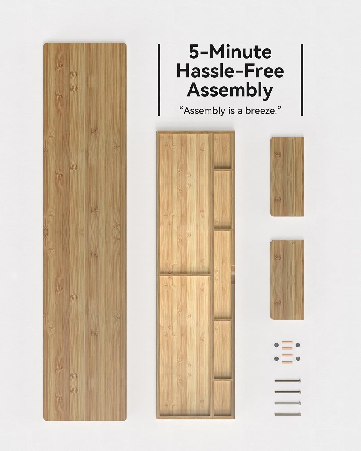 Dual Monitor Stand Riser with Drawer,Wood Desk Storage Shelf - Image 6
