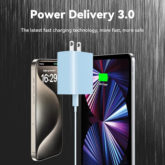 iPhone 17 16 15 Charger Fast Charging, 10 FT iPhone 17 Pro Max Charging Cable(65W/3A) Long USB C 10FT Cord with 20W PD Fast iPhone 17 Pro Max Charger Block for iPhone 17/17 Pro Max/17 Air/16/15 Series - Image 4