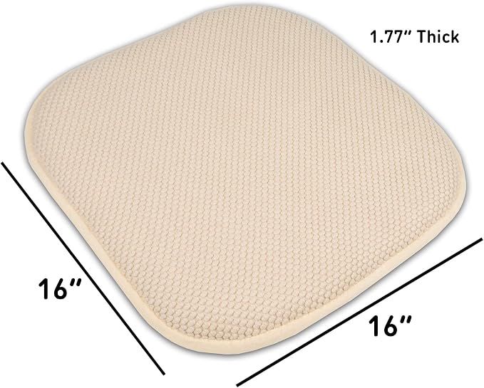Sweet Home Collection Memory Foam Honeycomb Nonslip Back 16" x 16" Chair/Seat Cushion Pad, 2 Pack - Image 4