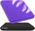 Extra Thick Large Pure Gel Seat Cushion for Long Sitting, Breathable Comfort Cushion for Back, Sciatica, Tailbone & Hip Pain Relief, Washable Portable Cushion for Office Chair, Car, Wheelchair by Acaine