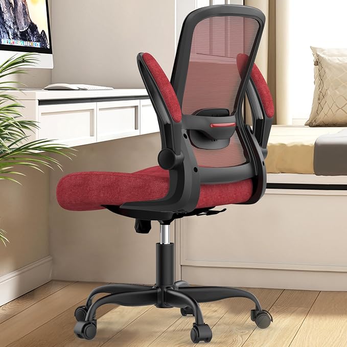 Ergonomic Office Chair w/Adjustable Lumbar, Flip Armrest, 135° Recline | Supports 300 lbs · Seat 19.48"–23.4" · Breathable mesh · 20–30 min assembly · 5-year warranty by Mimoglad