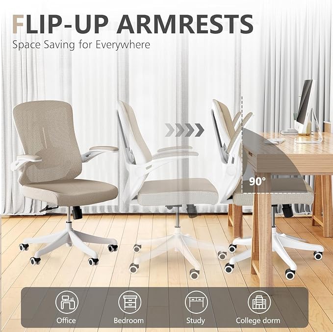 Ergonomic Office Desk Chair High Back Mesh Computer Chair Adjustable Chair | 360° Swivel Adjustable Lumbar Support & Flip-Up Armrests capacity 300 lbs capacity - Image 4