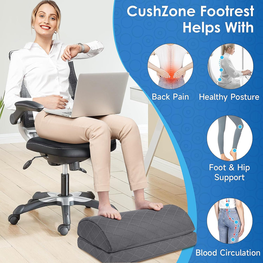 Foot Rest for Under Desk at Work, Grey-16.9 in - Image 4