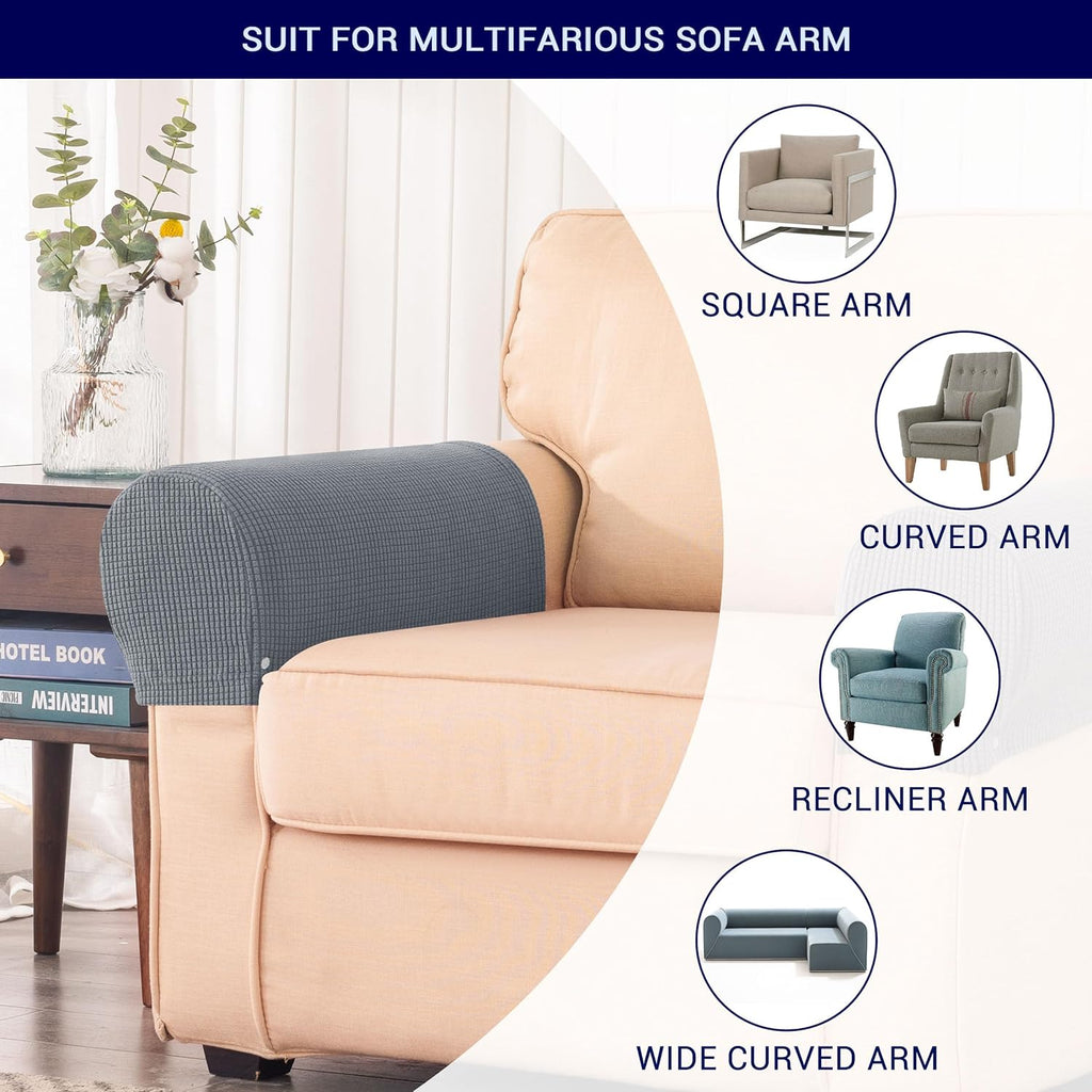 SUBRTEX Stretch Couch Arm Covers Set of 2, Non-Slip Sofa Armrest Slipcovers - Image 7