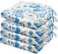 HARBOREST Outdoor Chair Cushions Set of 4, Water Resistant Patio Chair Cushions with Ties, Outdoor Seat Cushions for Patio Furniture, 17"x16"x2", Blue Butterfly by HARBOREST