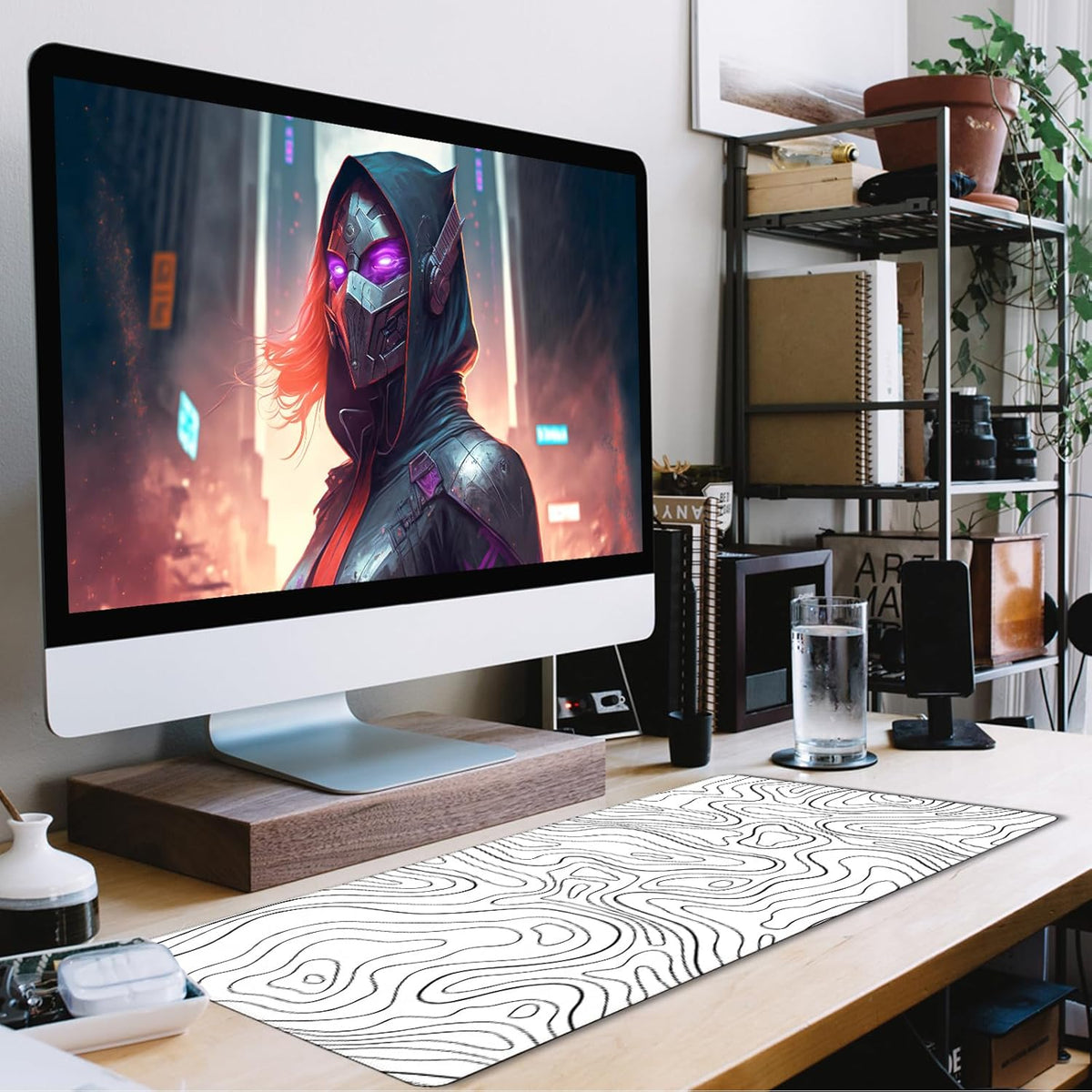 Extra Large Mouse Pad, Gaming Mouse Pad, Waterproof Extra Large Mousepad with Stitched Edges, Non-Slip Base Keyboard Pad for Gamer, Office & Home, 31.5 x 15.8, Black Lines - Image 7