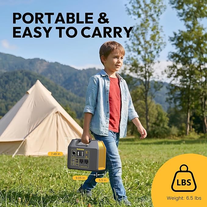 EnginStar 296Wh Portable Solar Generator, Pure Sine Wave Power Station | 110V Power Bank, 300W AC Outlet 80000mAh Lithium Battery Pack for Camping Outdoors Trip RV Hunting Vans Emergency - Image 5