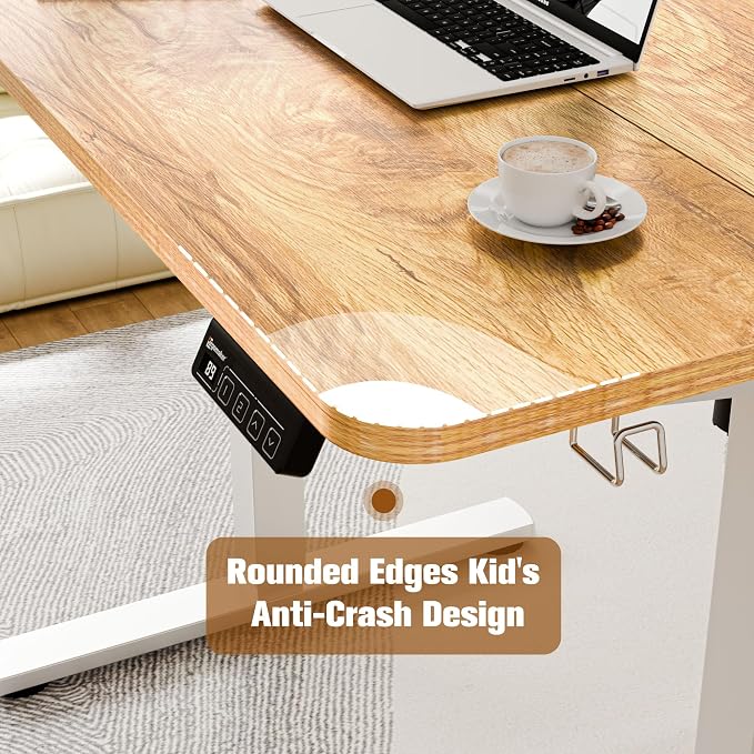 Small Standing Desk, 35"x24" Height Adjustable Sit-Stand for Home Office | Electric Adjustable Standing Desk, Sit to Stand Computer Office Desk with Splice Board, Memory Preset, Lifts 28.7''-46.5" - Image 7
