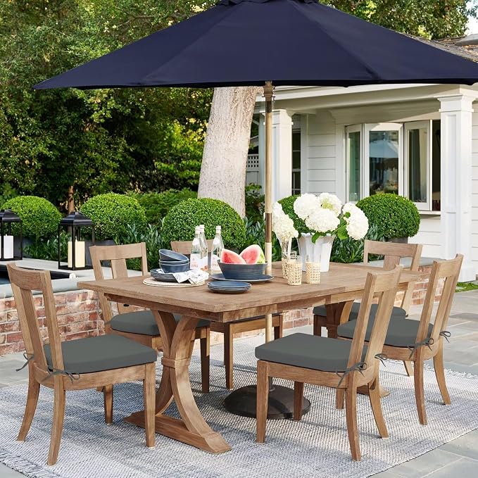 HARBOREST Outdoor Chair Cushions Set of 6, Water Resistant Patio Chair Cushions with Ties, Outdoor Seat Cushions for Patio Furniture, 17"x16"x2", Dark Grey - Image 7