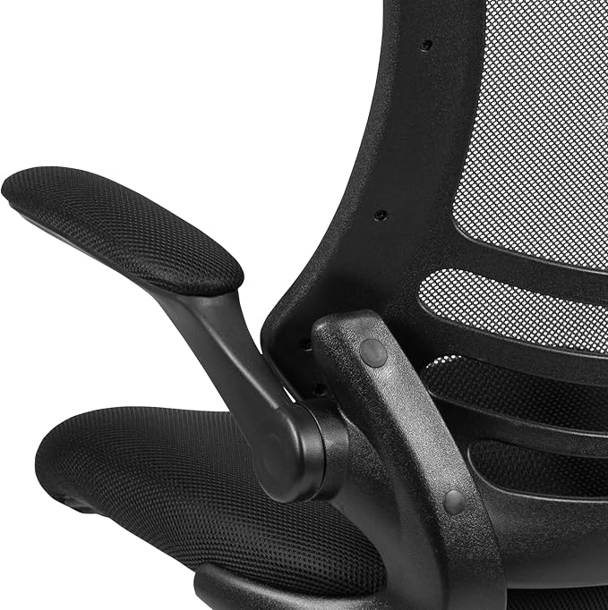 Flash Furniture Mid-Back Black Mesh Swivel Ergonomic Task Office Chair with Flip-Up Arms - Image 20