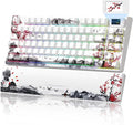 Womier 75% Wireless Mechanical Keyboard with Color Multimedia Screen | Gaming Creamy Keyboard, Theme 3-Modes Hot Swappable Key board w/Wrist Rest,SK80 PRO Gasket RGB Custom for Mac/Win,Red Plum by Womier