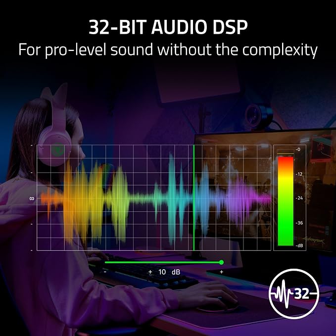 Razer Seiren V3 Chroma 32‐Bit DSP, USB-C Microphone for PC & Mac, Pink | AI Audio Processing, Noise Isolation, Tap-to-Mute, Supercardioid Condenser Mic, Chroma RGB, Discord, OBS Studio, Streamlabs - Image 2