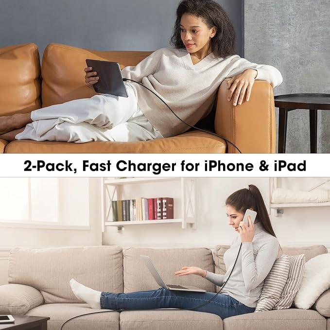 iPhone 17 16 15 Charger Fast Charging,20W USB C Wall Charger Block with 6ft Type C to C Cable Cord for Apple iPhone 17/17 Pro/17 Pro Max/17 Air/16/16 Plus/16 Pro/16 Pro Max/15 Pro Max/iPad Pro Black - Image 7
