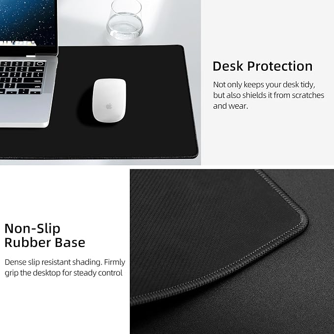 Mouse Pad with Wireless Charging, Large Desk Mat for Gaming, 31.5"x11.8" | Ultra-Smooth Surface, Non-Slip Rubber Base, Waterproof Computer Keyboard Pad for Gamer, Desk, Office, PC, Laptop, Black - Image 4