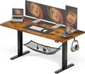 Electric Standing Desk with Cable Management,Rustic Brown Height Adjustable Desk with Memory Presets, Sit Stand Table for Work from Home, Ergonomic Computer Desk,63 x 24 inch by Acrolix