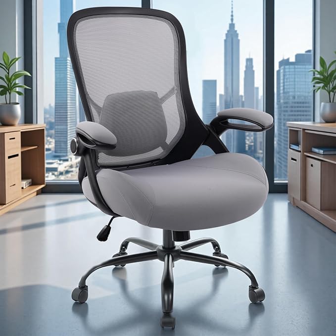 Office Chair Big and Tall 400lbs Desk Chair | 5" Thickened Seat, Breathable Mesh Backrest, Ergonomic Lumbar Support, Home and Office - Image 2