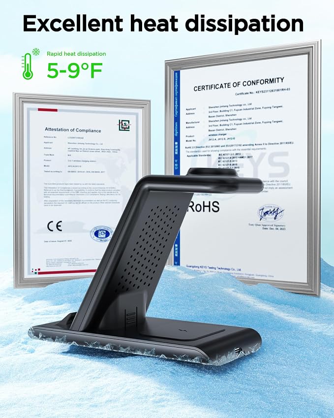 Wireless Charging Station for Samsung Galaxy Watch 8/7/6/5/4/3,S26 Ultra | Wireless Charger Samsung Phone Stand for Galaxy S25/S24/S23/S22/Note,Watch Ultra,Buds4/4 Pro/3/2 Pro/Live Multiple Devices - Image 7
