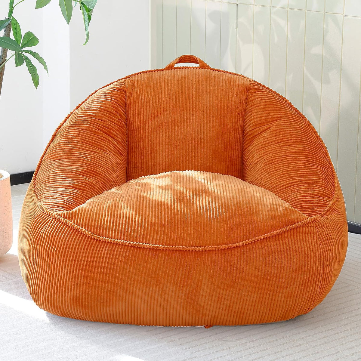 Bean Bag Chair, Cozy Fluffy Beanbag Chairs with Filler for Teens and Kids, Floor Lazy Sofa for Living Room Gaming & Reading (S-Burnt Orange) by UODERS