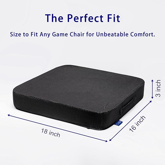 Ifoam Gel Infused Memory Foam Layer Wheelchair Cushion - Seat Cushion for Wheelchair-OfficeChair, Kitchen Chair-Pressure Sore and Tailbone Pain Relief-High Dense Polyfoam Base (Black,18x16x3 inch) - Image 2