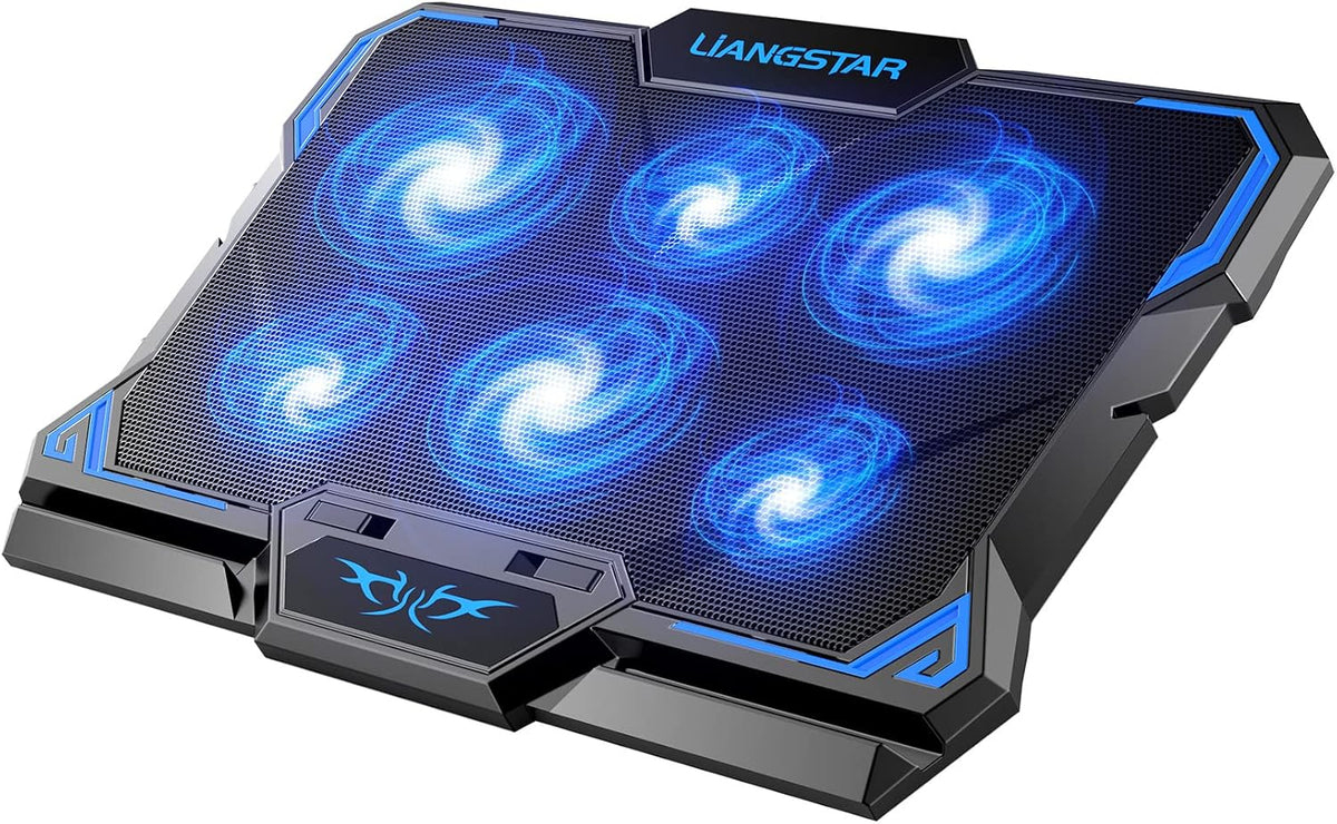 Laptop Cooling Pad, Laptop Cooler with 6 Quiet Led Fans for 15.6-17 Inch Laptop Cooling Fan Stand, Portable Ultra Slim USB Powered Gaming Laptop Cooling Pad, Switch Control Fan Speed Function by LIANGSTAR