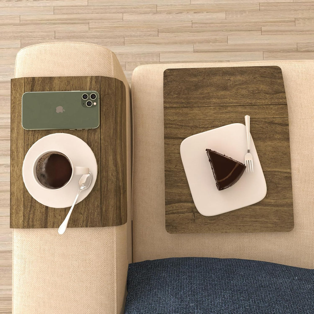 Set of 2 Wooden Sofa Tray, Armrest Tray Table for Couch, Foldable, Flexible Sofa Tray with 15.8"" x 11"", Snacks, Remote Control or Phone Holder | Celine - Image 7