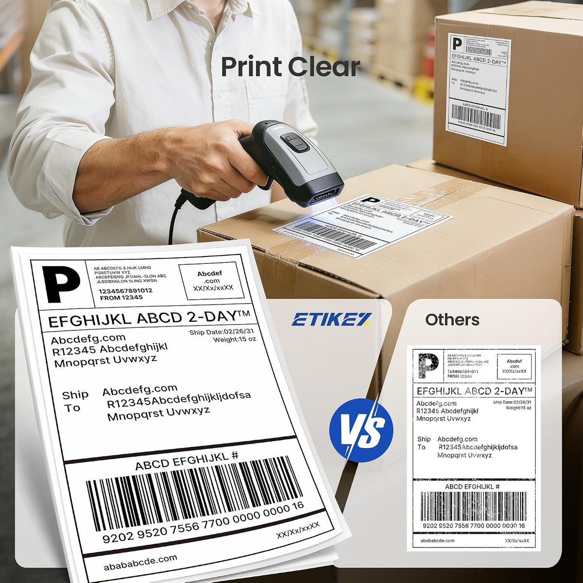 4x6 Thermal Labels, Pack of 500 Fanfold Shipping Labels for Printer - Image 3