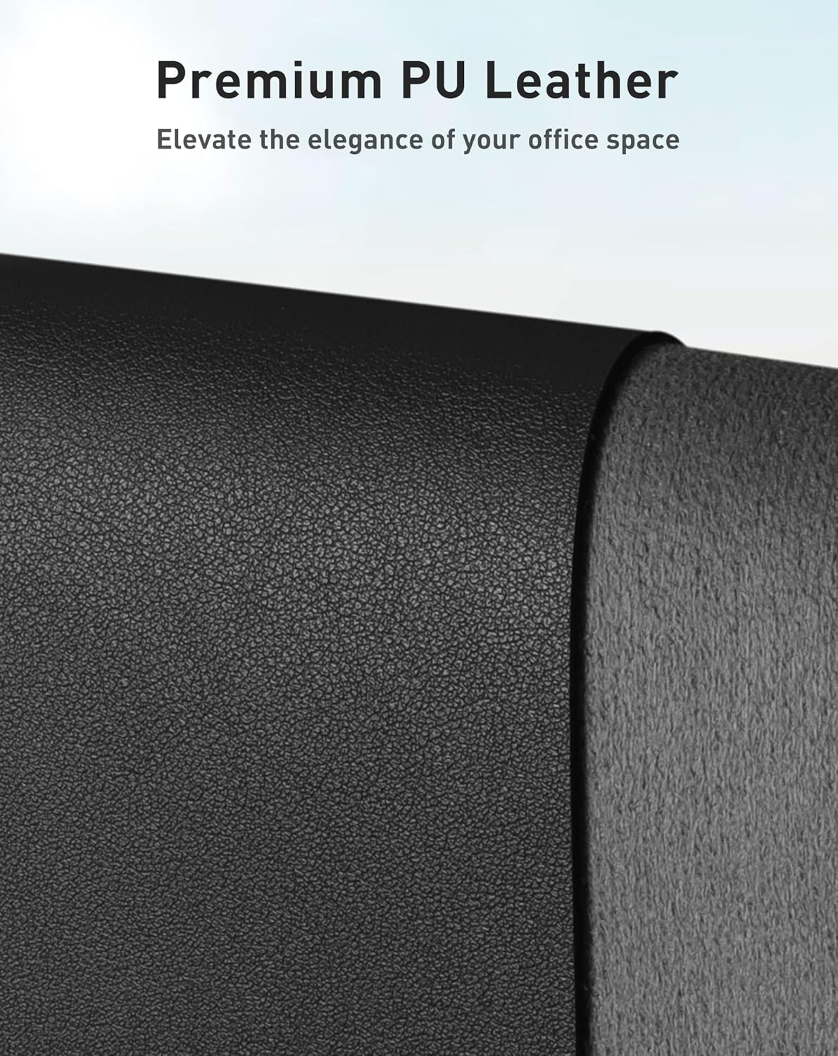 Aothia Faux Leather Desk Mat - Large Mouse Pad, Non-Slip PU Leather Blotter, Waterproof Writing Surface for Office and Home (Black, 63" x 17") - Image 2
