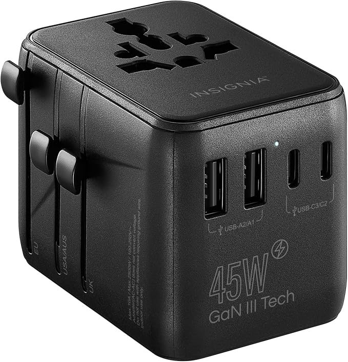 Insignia All-in-One Ground Travel Adapter Converter Series with USB Ports (45W All-in-1 Travel Adapter) - Image 5